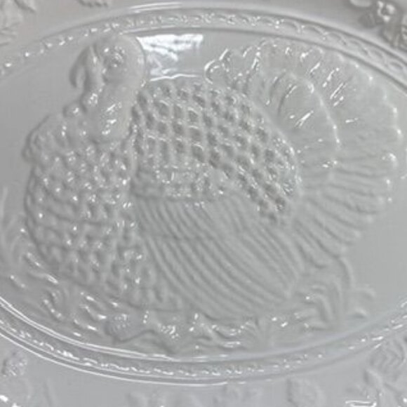 Vintage Gibson Housewares 18 3/8" Ivory Premium Ceramic Oval Turkey Platter - Picture 3 of 12